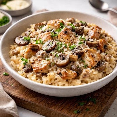 Chicken and mushroom rissotto