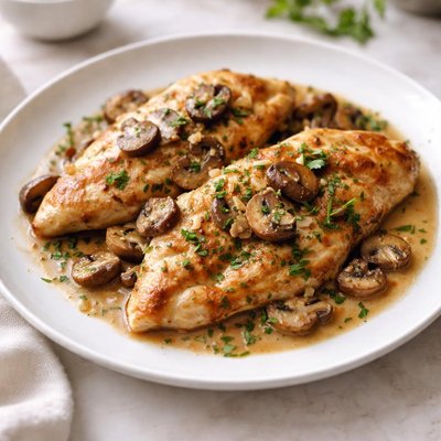 Chicken and mushroom scaloppine