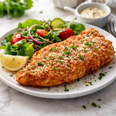 Chicken and parmesan schnitzel