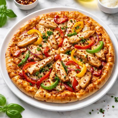 Chicken and pepper pizza