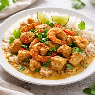 Chicken and prawn curry