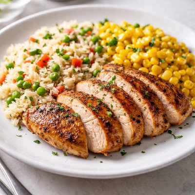 Chicken and rice and sweetcorn