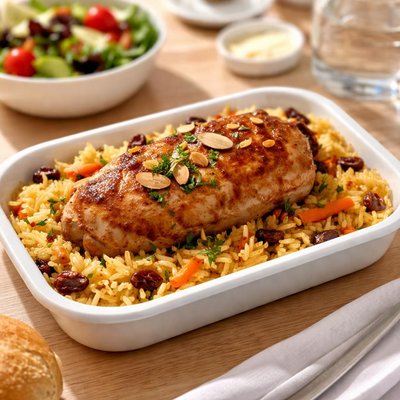 Chicken and rice from emirates airline