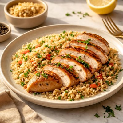 Chicken and right rice