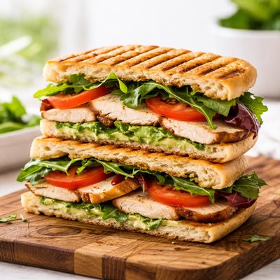 Chicken and salad panini
