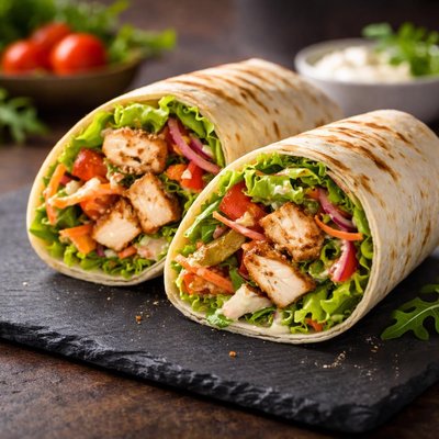 Chicken and salad roll