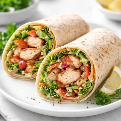 Chicken and salad wrap