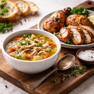 Chicken and soup