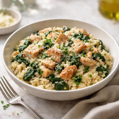 Chicken and spinach risotto
