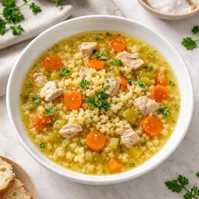 Chicken and stars soup