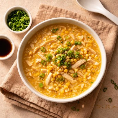 Chicken and sweetcorn chinese soup