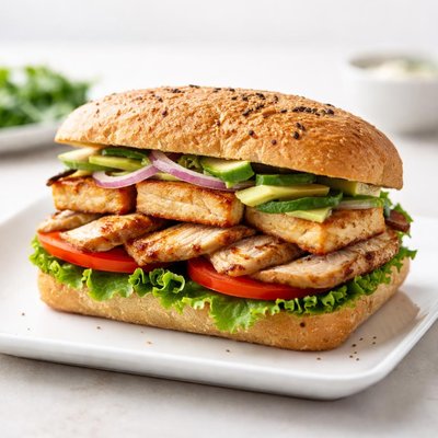 Chicken and tofu sandwich