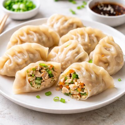 Chicken and vegetable dumplings