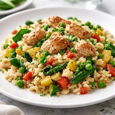 Chicken and vegetable risotto