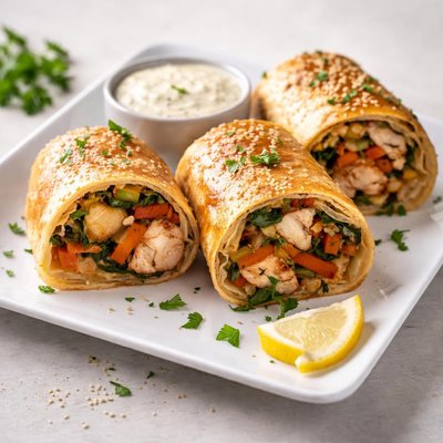 Chicken and vegetable roll