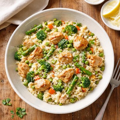 Chicken and vegetable rositto