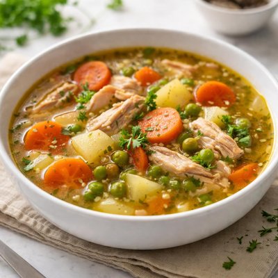 Chicken and vegetables soup