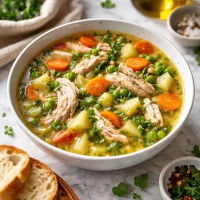 Chicken and veggie soup