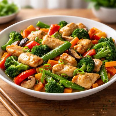Chicken and veggie stir fry