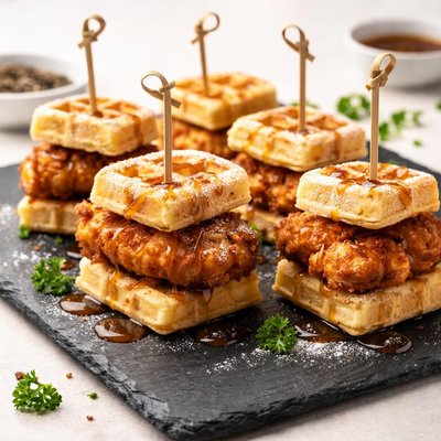 Chicken and waffle sliders