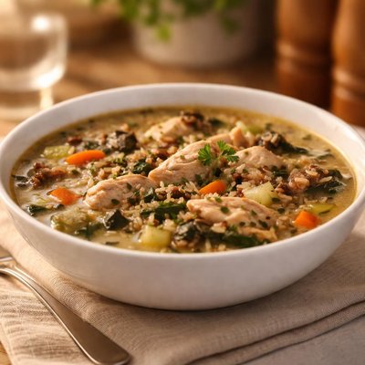 Chicken and wild roce soup