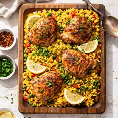Chicken and yellow rice bake