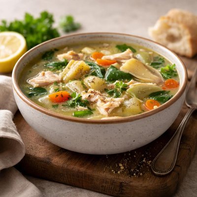 Chicken artichoke soup