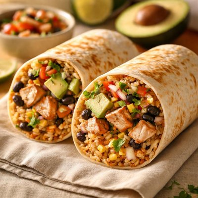 Chicken avocado burrito el pollo loco