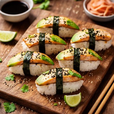 Chicken avocado niguri