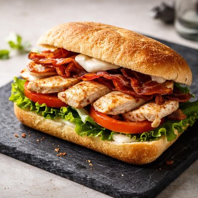 Chicken bacon aioli sandwich