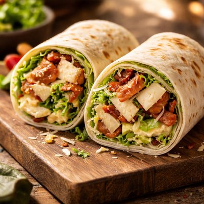 Chicken bacon ceaear wrap