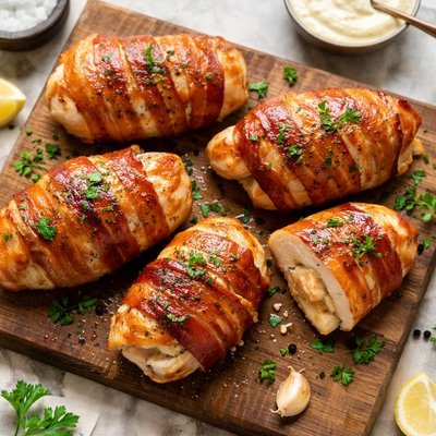 Chicken bacon parcel