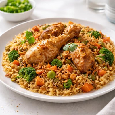 Chicken baryani with vegetbels