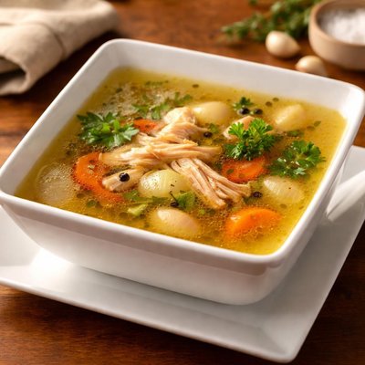 Chicken bone broth stock