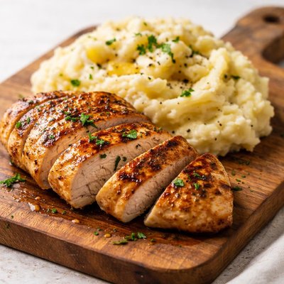 Chicken breast and mash potato