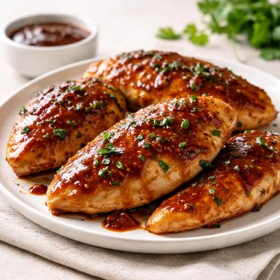 Chicken breast in bbq sauce