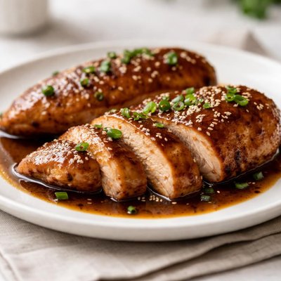 Chicken breast in soy sauce