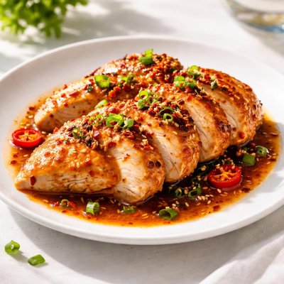 Chicken breast in spicy sauce