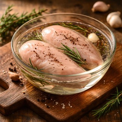 Chicken breast in water