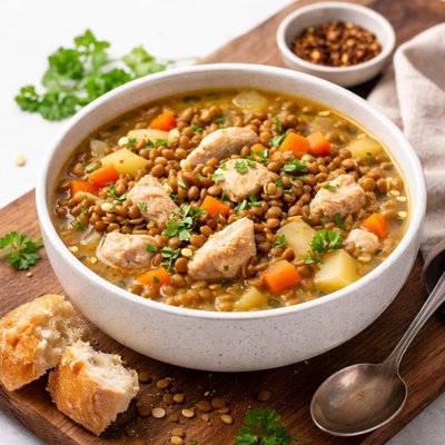 Chicken breast lentil soup