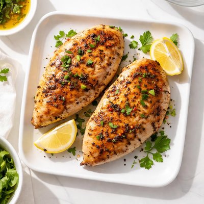 Chicken breast pan fried