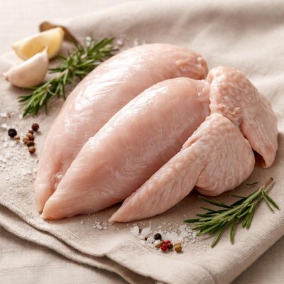 Chicken breast piece with wings