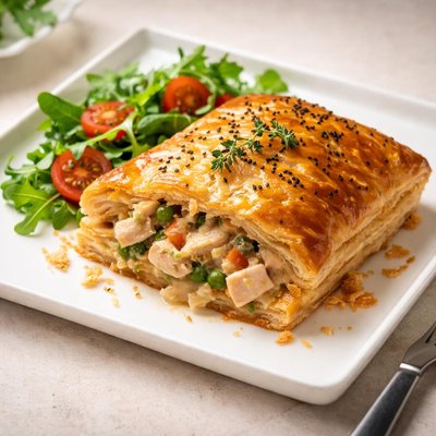 Chicken breast puff pastry pie