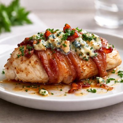 Chicken breast with bacon and blue cheese