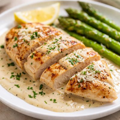 Chicken breast with cream sauce