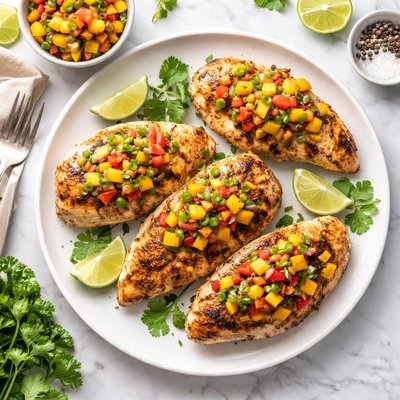 Chicken breast with mango salsa