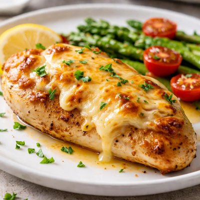 Chicken breast with melted cheese