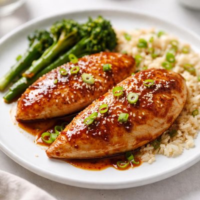 Chicken breast with miso glaze