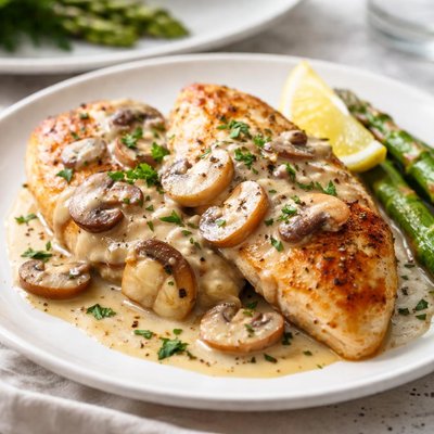 Chicken breast with mushroom sauce