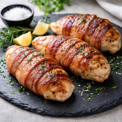 Chicken breast wrapped with bacon